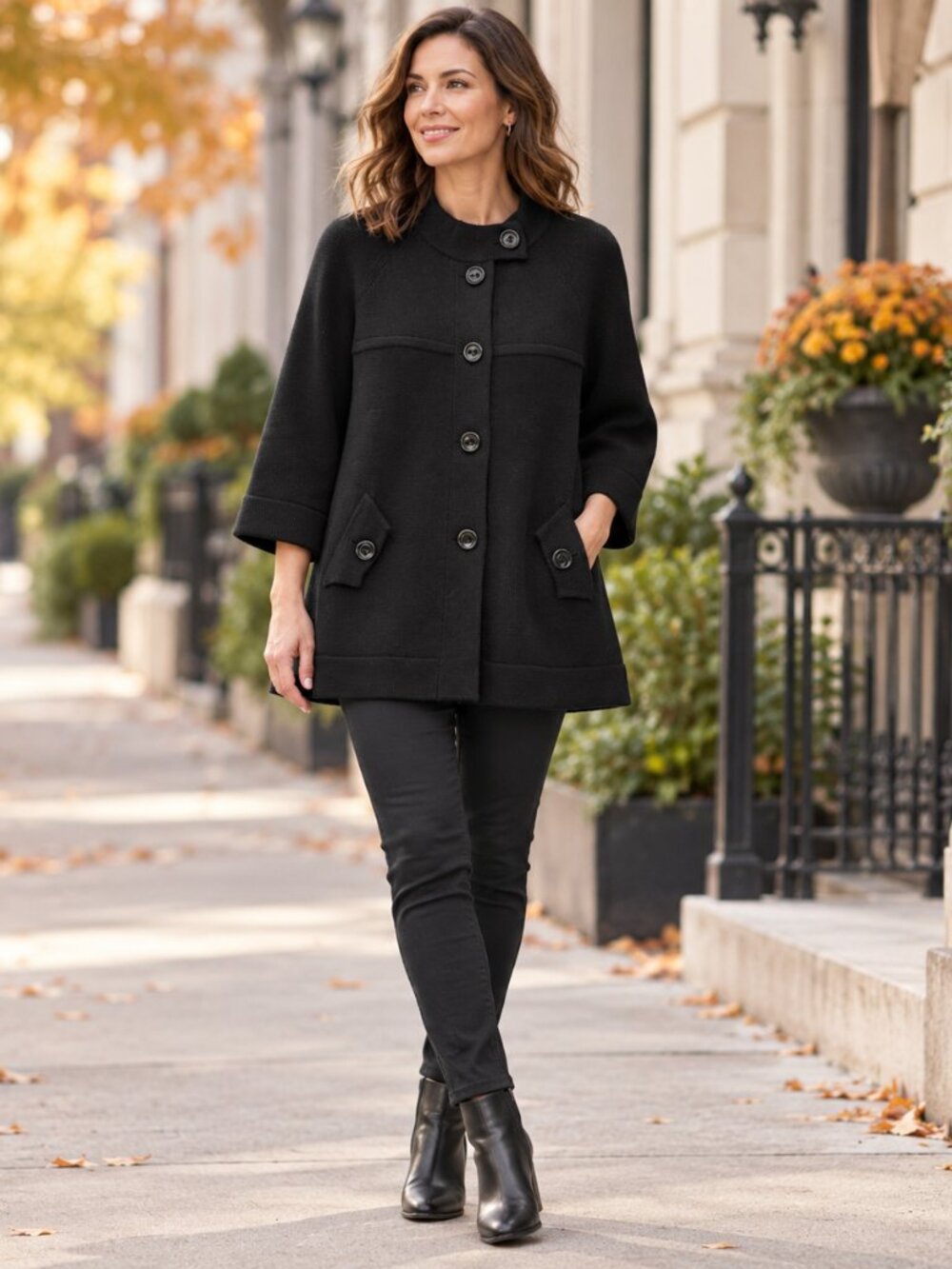 Jones New York Black Knit Swing Jacket Cardigan XL